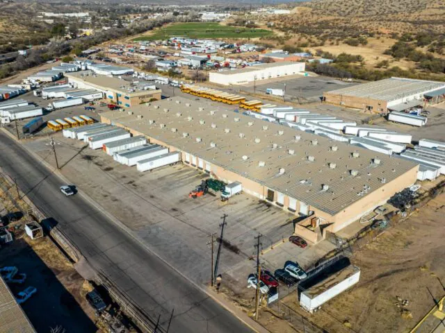 Aerial view of the Baffert Drive truck terminal and cross-dock distribution facility in Nogales, Arizona